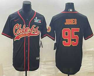 Men's Kansas City Chiefs #95 Chris Jones Black With Super Bowl LVII Patch Cool Base Stitched Baseball Jersey,We sell and wholesale Men's Kansas City Chiefs #95 Chris Jones Black With Super Bowl LVII Patch Cool Base Stitched Baseball Jersey on line form chian!